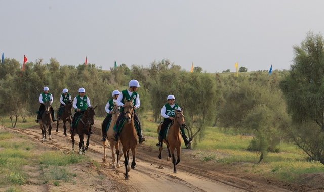 В Туркменистане прошел конный марафон по случаю дня ахалтекинского скакуна